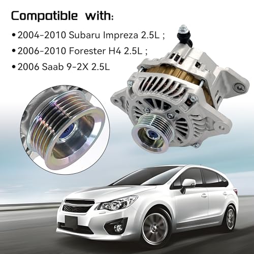 23700AA380 Alternator 12V 90A Compatible with Subaru Impreza 2004-2010 - size: S-ubaru Impreza/Forester H4/Saab 9-2X