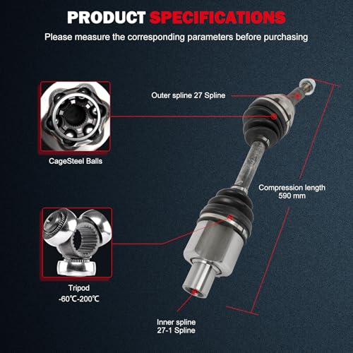 CCIYU CV Axle Shaft Assembly for Ford Explorer/Explorer Sport Trac 02-05 - size: 17-9939