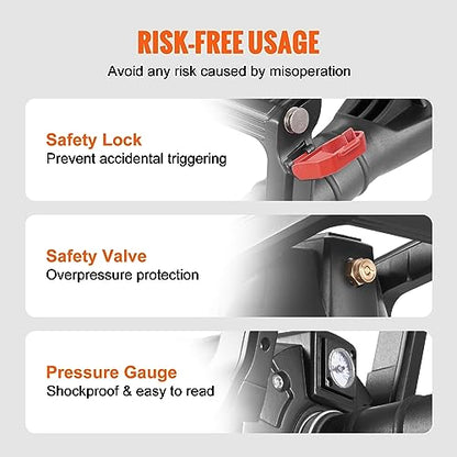 VEVOR Tire Seater, 2.4 Gal/9 L Air Tire Blaster, 150 PSI Handheld Portable Tire Inflator Tool, 87-116 PSI Operating Pressure for Tractor Truck ATV Car and Automobile Repair - size: 2.4 Gal/9 L