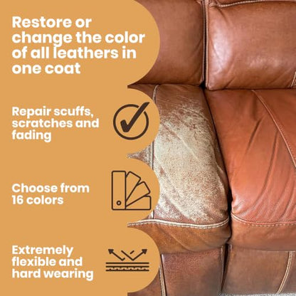 Furniture Clinic Leather Repair Paint, Color and Finish, Black - color: Black, size: 500ml / 17oz