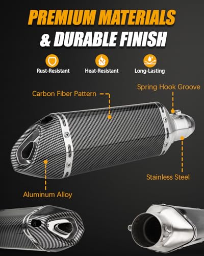 Motorcycle Slip-On Muffler 1.5-2" 38-51mm w/DB Killer - color: Carbon Fiber Pattern
