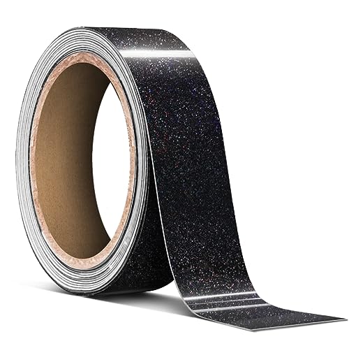 VViViD Rainbow Metallic Black Air-Release Adhesive Vinyl Pinstripe Tape Roll (1 Inch x 20ft) - size: 1” x 20ft