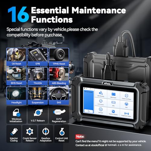 XTOOL D5S OBD2 Scanner, 16 Resets, Engine ABS SRS Transmission Scan Tool