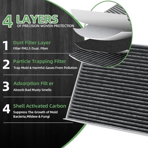 CF12775 Upgraded 4-Layer Cabin Air Filter, Replacement Part 72880FL000