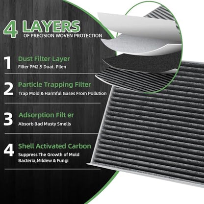 CF12775 Upgraded 4-Layer Cabin Air Filter, Replacement Part 72880FL000