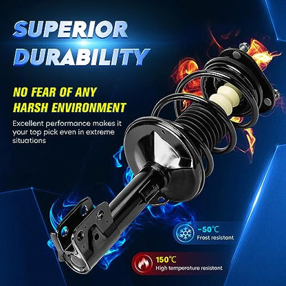 Front Strut Shock Assembly w/Coil Spring Compatible with Toyota Corolla 2009-2013, Matrix 2011-2013, 1.8L L4, Replace 472597 472598, Left & Right, 2PCS