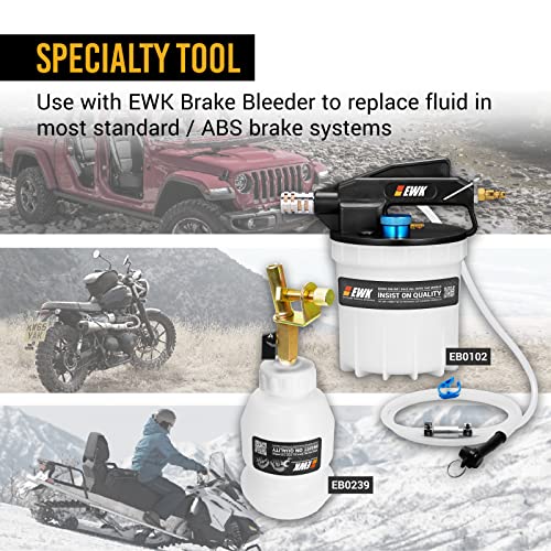 EWK 1L Master Cylinder Brake Fluid Refilling Bottle, Brake Bleeder Dispensing Tool Kit for Automotive Brake Flush & Bleeding, Universal Fit, Easy Operation for Cars, Motorcycles, ABS Systems