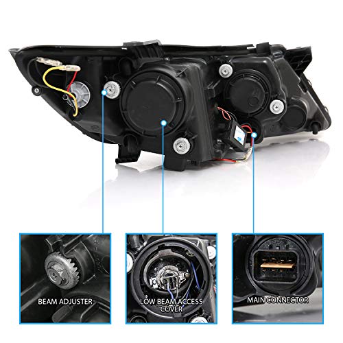 AmeriLite for 2011-2015 Kia Optima Halogen Model Xtreme LED Halo Rings Projector Chrome Replacement Headlights Set - Driver and Passenger Side - color: Chrome
