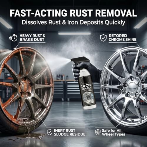 2Pack Rust Remover - Rust Remover Spray, Heavy Duty Rust Remover for Metal, Iron Eraser Iron and Rust Remover for Car Wheels, Hub, Bike Chains, Garden Tools & Iron Surfaces, 120ML*2 - color: 2 Pack: Rust Remover Spray