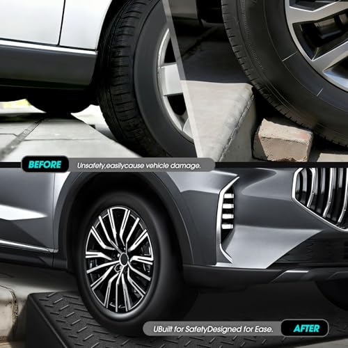 DNA Motoring 1pcs 5.7" Rise Rubber Curb Ramp Heavy Duty Loading Driveway Ramp Threshold Ramp 38.6" W x 14.8" D x 5.7" H for Loading Dock, Warehouse, Motorcycles, Cars, TOOLS-00647 - style: 5.7 in