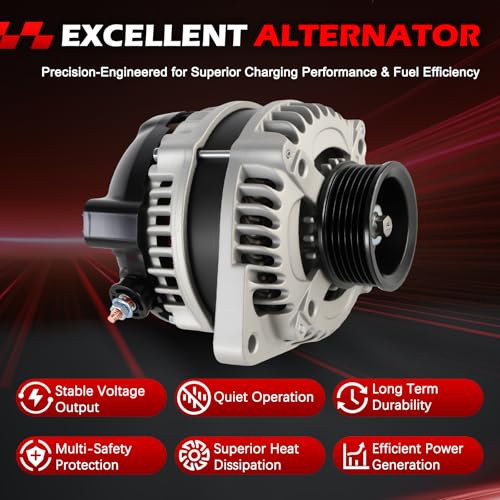 11573 Alternator 12V 130Amp Fits for 2012-2015 Honda Pilot 3.5L V6, for 2011-2013 Odyssey 3.5L, for 2012-2014 Ridgeline 3.5L, Automotive Replacement Alternator OE 11573N 31100RV0A01 AND0618 - size: 11573 | 130A