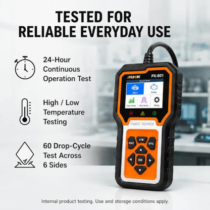 OBD2 Scanner Check Engine Light Car Code Reader Clear Error Codes ABS SRS SAS Etc Full Vehicle System Diagnostics Tool Compatible with Toyota Honda Ford