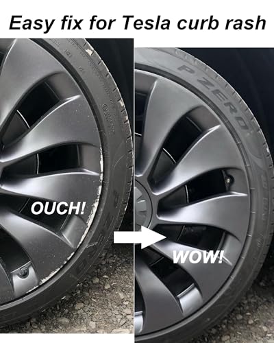 SYOAUTO Gunpowder Rim Touch Up Paint For Tesla Model Y 3 S X Uberturbine/Arachnid/Cybersteam/Turbine Wheel Touch Up Paint Rim Scratch Repair Wheel Curb Rash Paint Pen(Gunpowder)