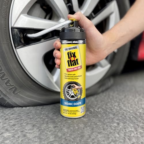 Fix-A-Flat S60420-6PK Aerosol Emergency Flat Tire Repair and Inflator, for Standard Tires, Eco-Friendly Formula, Universal Fit for All Cars, 16 oz. (Pack of 6) - size: Sedan / Coupe (Pack of 6)