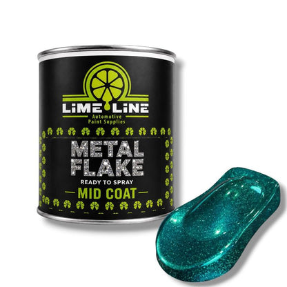 LiME LiNE Automotive Metal Flake Midcoat - No Reducer Needed (Turquoise, 1 Pint) - color: Turquoise, size: 16 Fl Oz (Pack of 1)