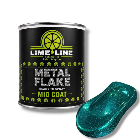LiME LiNE Automotive Metal Flake Midcoat - No Reducer Needed (Turquoise, 1 Pint) - color: Turquoise, size: 16 Fl Oz (Pack of 1)