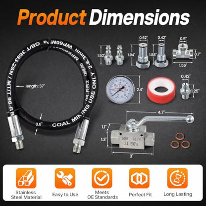 High Pressure Oil System IPR Air Test Tool Special Kit Compatible with Ford 6.0L & 7.3L Powerstroke Diesel Engines, Heavy-Duty Air Test Fitting for HPOP Leak Diagnosis