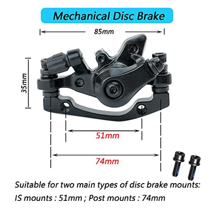 LOOEEL 1 Pair Bike Mechanical Disc Brake,Universal Front and Rear Mechanical Disc Brake Calipers for Mountain Bikes,Folding Bikes,Road Bikes