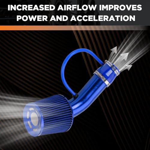BARTOO 3 Inch Cold Air Intake Pipe Turbo Piping for Car Truck Blue - color: Z-Blue Pipe