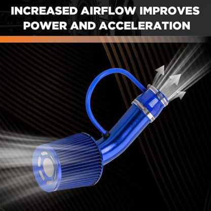 BARTOO 3 Inch Cold Air Intake Pipe Turbo Piping for Car Truck Blue - color: Z-Blue Pipe
