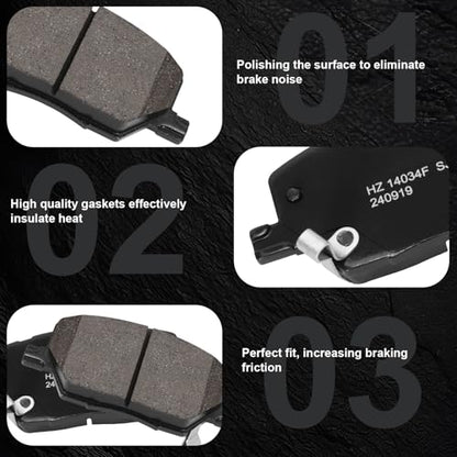 D1811 Front Ceramic Brake Pads Kit Fit For Jeep Renegade 2015-2021, For Jeep Compass 2017-2022, For Fiat 500X 2016-2021 - style: HZ1811