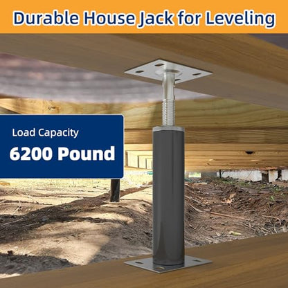 2 Pack House Jacks for Leveling Adjustable Floor Jack Post Floor Jack for House Telescoping Jack for Temporary Support, Adjustable Range 12 inch - 16 inch