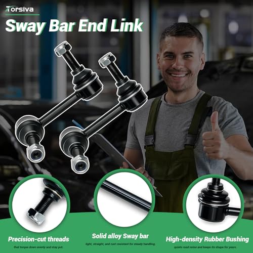 2PC Front Stabilizer Sway Bar End Links for Chevy 2002-2003 Trailblazer/Trailblazer EXT, for GMC 2002-2003 Envoy/Envoy XL, for Isuzu 2003 Ascender, for Olds-mobile 2002-2003 Bravada ‎‎K6665 66 - size: K6665 K6666