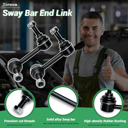 2PC Front Stabilizer Sway Bar End Links for Chevy 2002-2003 Trailblazer/Trailblazer EXT, for GMC 2002-2003 Envoy/Envoy XL, for Isuzu 2003 Ascender, for Olds-mobile 2002-2003 Bravada ‎‎K6665 66 - size: K6665 K6666