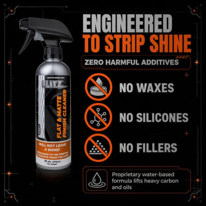 Flitz Flat Matte Finish Cleaner - 16oz Bottle of USA-Made Vinyl Wrap Spray to Easily Remove Grease, Wax, Dust, & More - Quick Drying Matte Paint Cleaner - Ideal for Cars, Motorcycles (3 Pack) - size: 16 Fl Oz (Pack of 3)