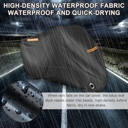 KVAEY Motorcycle Cover, 190T All-Season Waterproof Sun Protect Motorcycle Cover with Lock Hole, All-Around Outdoor Protection Cover for Motorcycle Scooter, Motorcycle Accessories