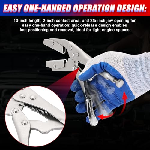 NYXOVA Radiator Hose Clamp Set, 10" Self-Locking Pinch Off Pliers (4)