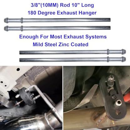 32PCS Car Exhaust Hanger 3/8"(10MM) Rod Rubber Exhaust Hangers Mount Kits - size: 32PCS Exhaust Hanger Rod With Rubber