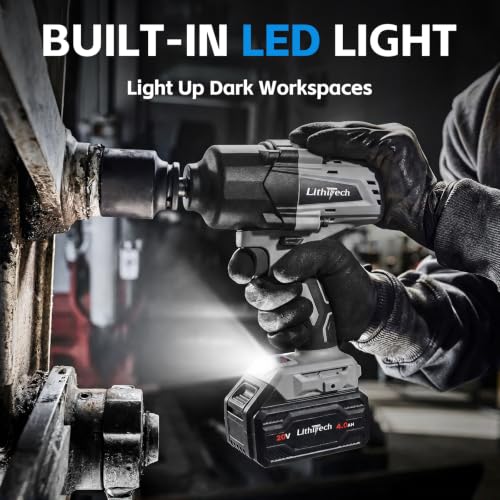 Cordless Impact Wrench, 1750N.m (1290Ft-lbs) 1/2" Impact Gun
