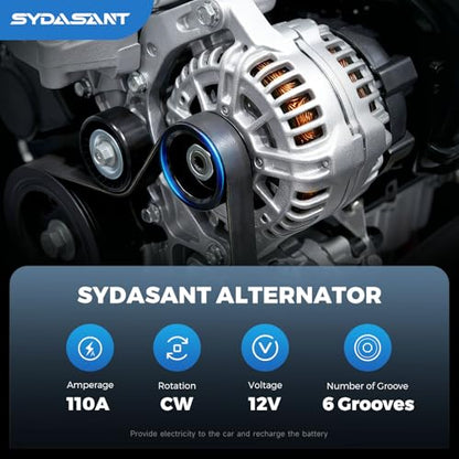 Alternator Replacement New 2.5L for Nissan 2007-2012 Altima, 2007 2008 2009 2010 2011 2012 Sentra, 2011-2013 Rogue, 2014 2015 Rogue Select L4, 400-40102 AL2407X 23100-JA02A AVA0074 TG12C032