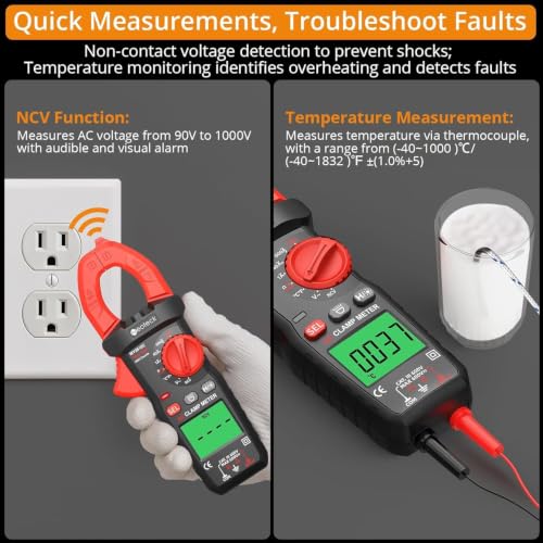 Neoteck Clamp Meter 4000 Counts Amp Meter for AC Current AC/DC Voltage 600A