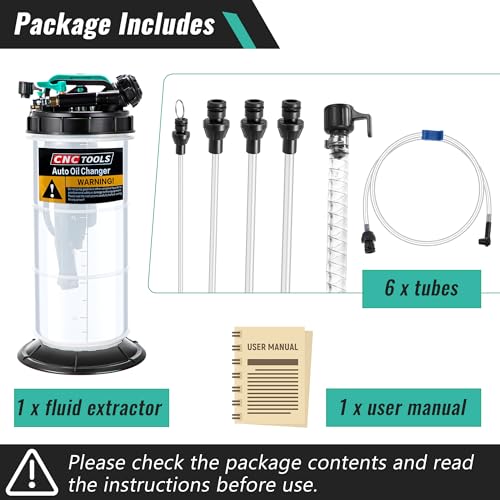 Estune 5.3L/1.4 Gallon Fluid Extractor Pump with 5 Pcs Brake Bleeding Hose - size: 1.4 Gallon/5.3 L