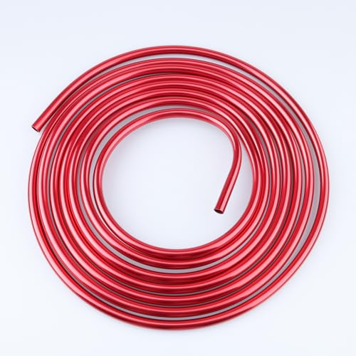 AC PERFORMANCE 3/8" Aluminum Fuel Line Hard Tube, 16 Feet Coil, Red - color: Red, size: 3/8" OD - 16FT