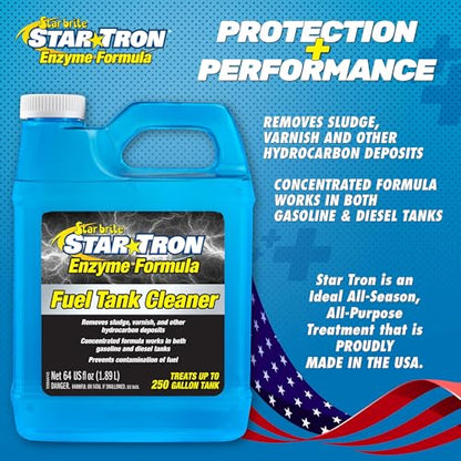 Star TRON Enzyme Formula Fuel Tank Cleaner, Removes Sludge & Varnish - style: 64 Ounce