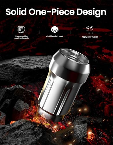 GAsupply 12x1.25 Lug Nuts 6 Spline Chrome, 1.38" Tall Cone Seat, 4Pcs - color: Silver, size: M12x1.25, style: 4 Pack-1.38" Tall
