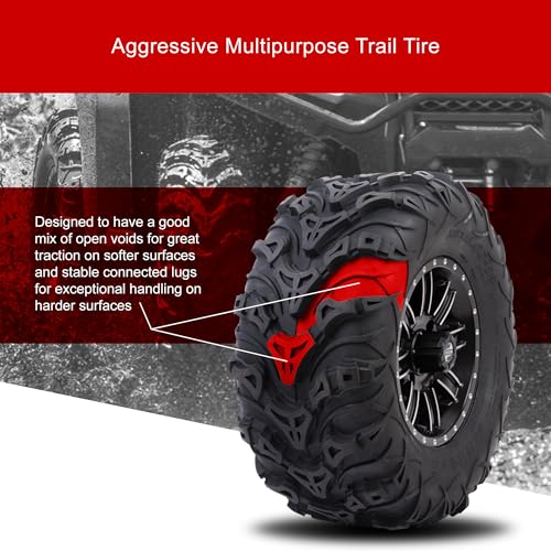 Tusk Mud Force ATV/UTV Tire Set – 25x8-12 Off-Road Utility Tires – Set of 2 - size: 25x8-12