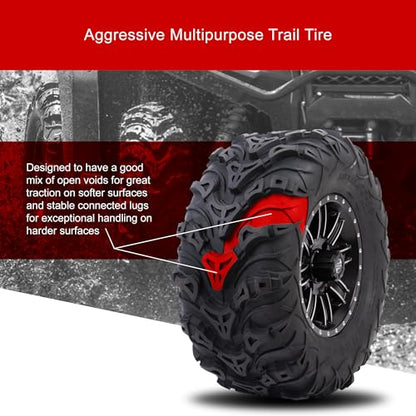 Tusk Mud Force ATV/UTV Tire Set – 24x8-12 Off-Road Utility Tires – Set of 2 - size: 24x8-12