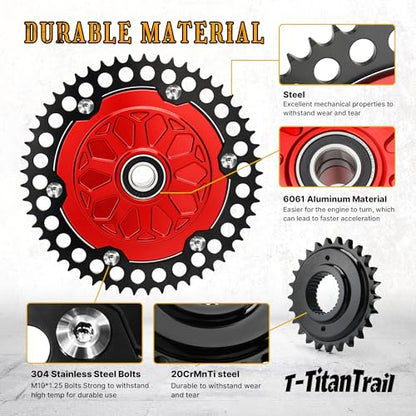 2009-up Touring Belt Drive to Chain Drive Conversion Kit for Harley, Red - color: Red