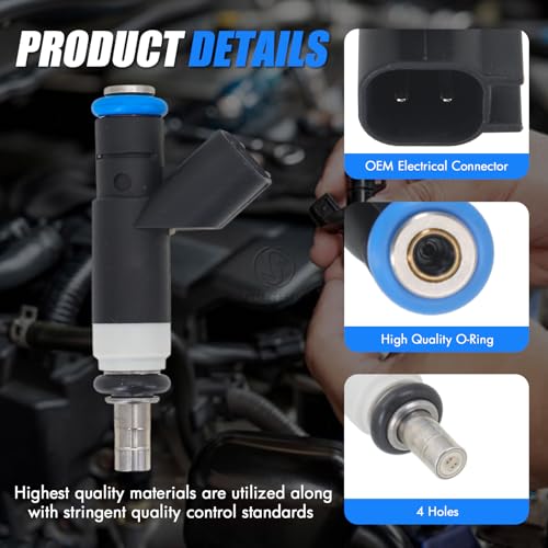Sorghum Fuel Injectors Set of 4 Compatible with Chrysler 200 2011-2014 Sebring 2007-2010 Dodge Avenger 2008-2014 Journey 2009-2015 Jeep Compass Patriot 2007-2017 Replace# FJ1058 04891577AC - color: 04891577AC(Black)