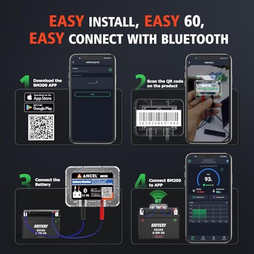ANCEL BM200 Blue-US Battery Monitor 12V Automotive Bluetooth - color: Blue