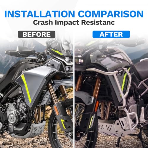 CHIFUN Engine Guard Crash Bars for 450MT Ibex 450 2024-2026, Motorcycle Upper and Lower Highway Frame Gas Fuel Tank Falling Protection Bars (Sliver) - color: Sliver