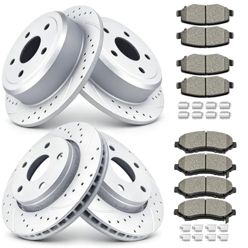 Acinoparts Front and Rear Brake Kit for 2007-2017 Jeep Wrangler 2018 Jeep - size: ABK5304053041