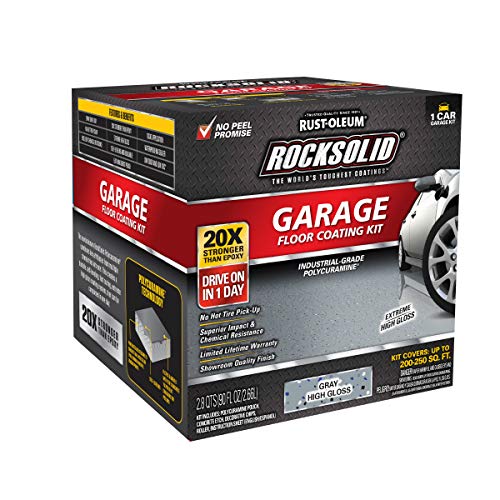 RockSolid Garage Floor Coating Kit, Gray, 1 Car Kit - color: Gray, size: 1 Car
