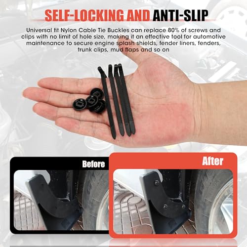 Self-Locking Cable Tie Buckle 50PC Heavy Duty Nylon Fasteners for Auto - color: 50PC Black