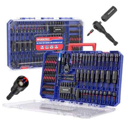 WORKPRO 98-Piece Magnetic Nut Driver Set, Impact Driver Bits, Metric & SAE - size: 98PCS Magnetic Nut Driver Set
