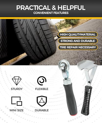 2PCS Tire Repair Tools,Tire Patch Kit,Tire Patch Roller,Car Accessories Tire Patch Tools,Tire Repair Roller and Scraper,Car Tire Repair Tool,Portable Tire Buffer Tool for Car Truck Motorcycle